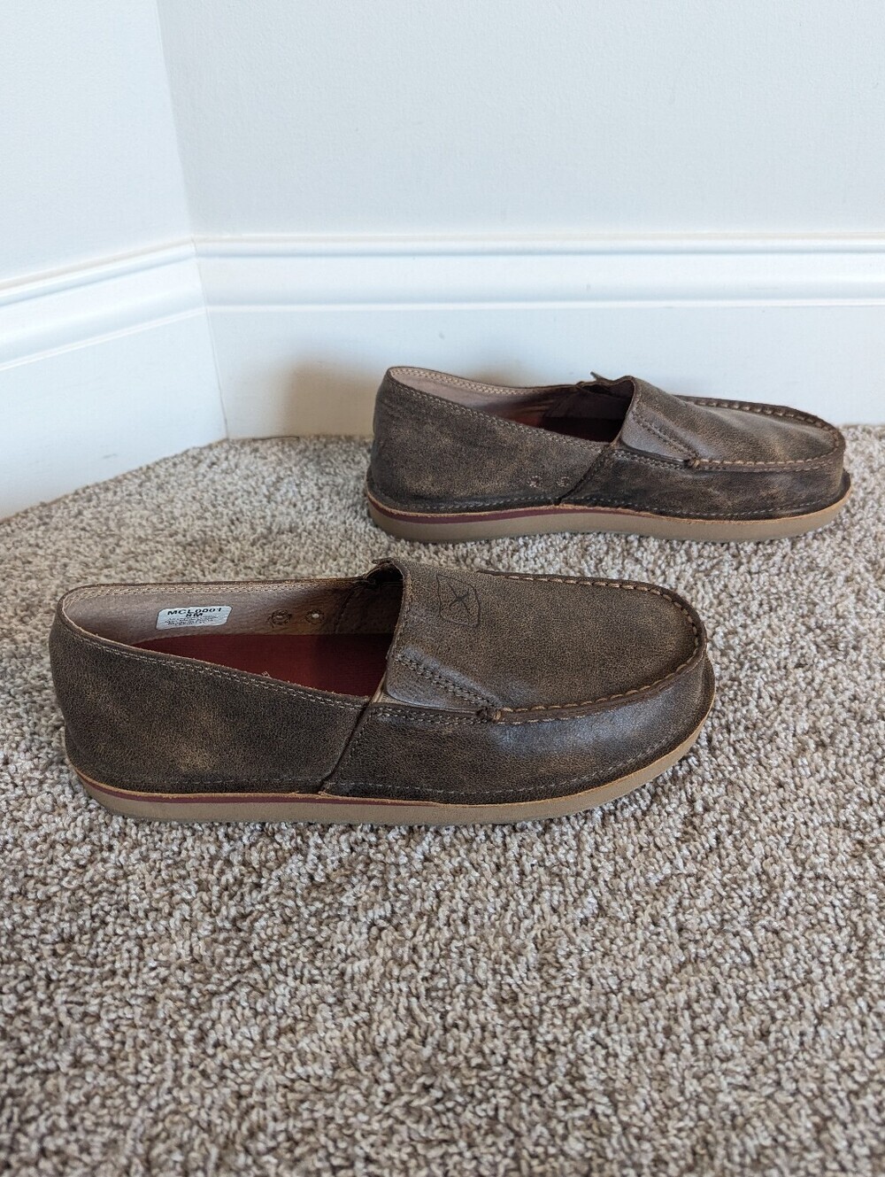 Twisted X MCL0001 Brown Leather Slip On Loafer Men's sz 8